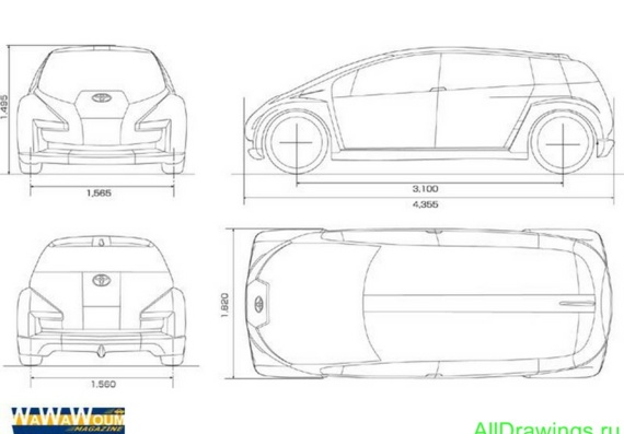 Toyota Fine-N Concept (2005) (Тоёта Файн-Н Концепт (2005)) - чертежи (рисунки) автомобиля